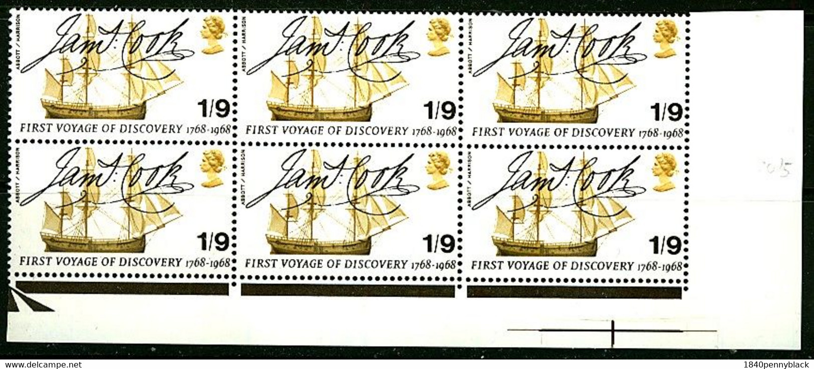 GB 1968 1s9d Drake's Voyage Of Discovery With Short 9 Flaw MNH Unmounted Mint - Errors, Freaks & Oddities (EFOs