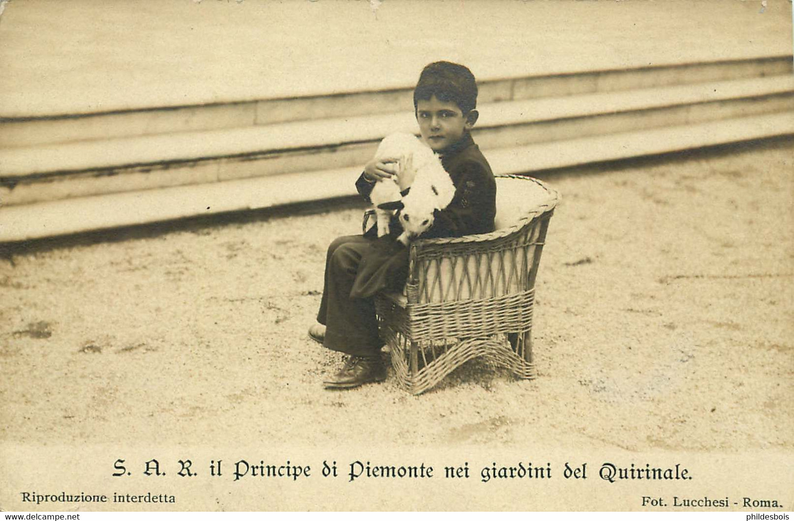 ITALIE  S.A.R Il Principe Di Piemonte Nei Giardini Del Quirinale  (famille Royale Italie ) Photo Lucchesi - Personaggi