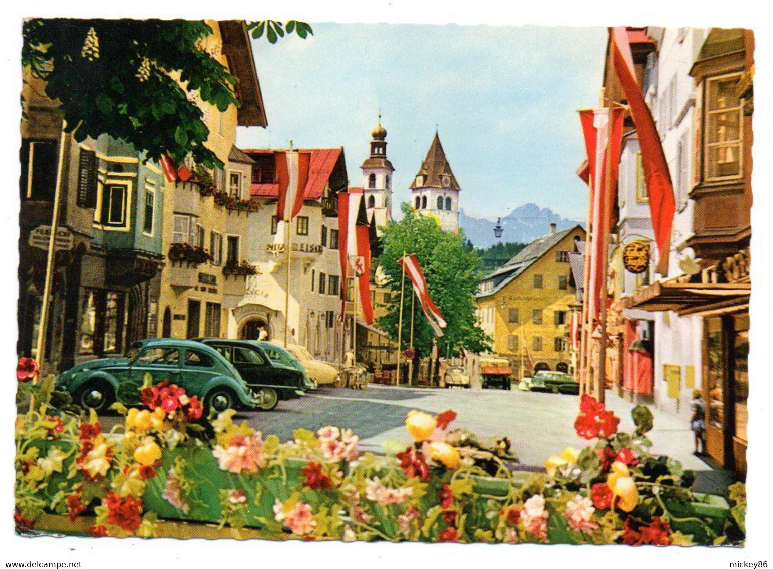 Autriche--KITZBUHEL--1963---Haupstrasse ( Voitures Dont  VW )..timbre...cachet - Kitzbühel