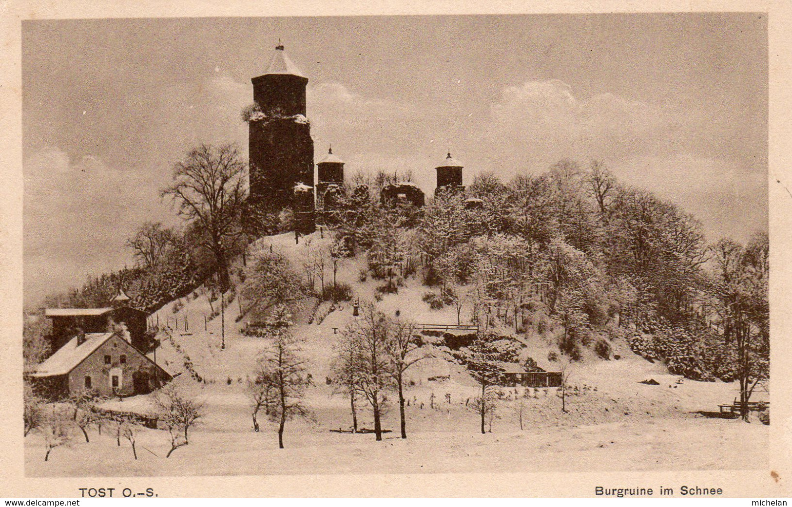 CPA   ALLEMAGNE---TOST O. S.   BURGRUINE IM  SCHNEE - Ohne Zuordnung