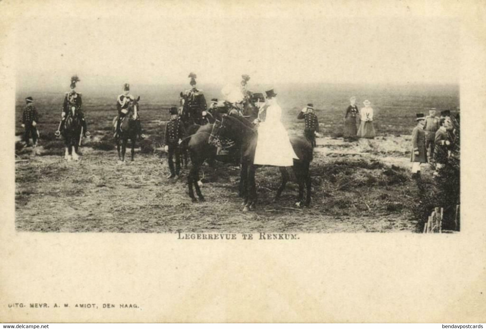 Nederland, RENKUM, Legerrevue Door Koningin (1900s) Ansichtkaart - Renkum