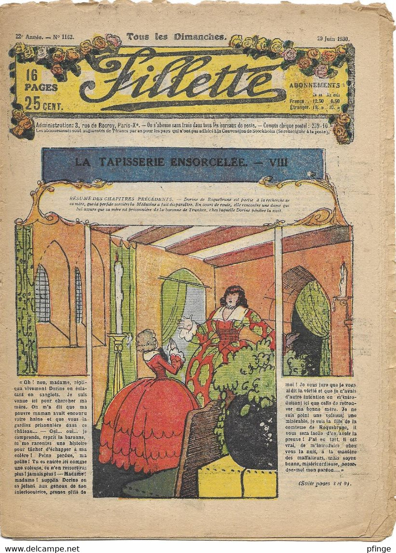 Fillette N°1162 Du 29 Juin 1930 - Fillette