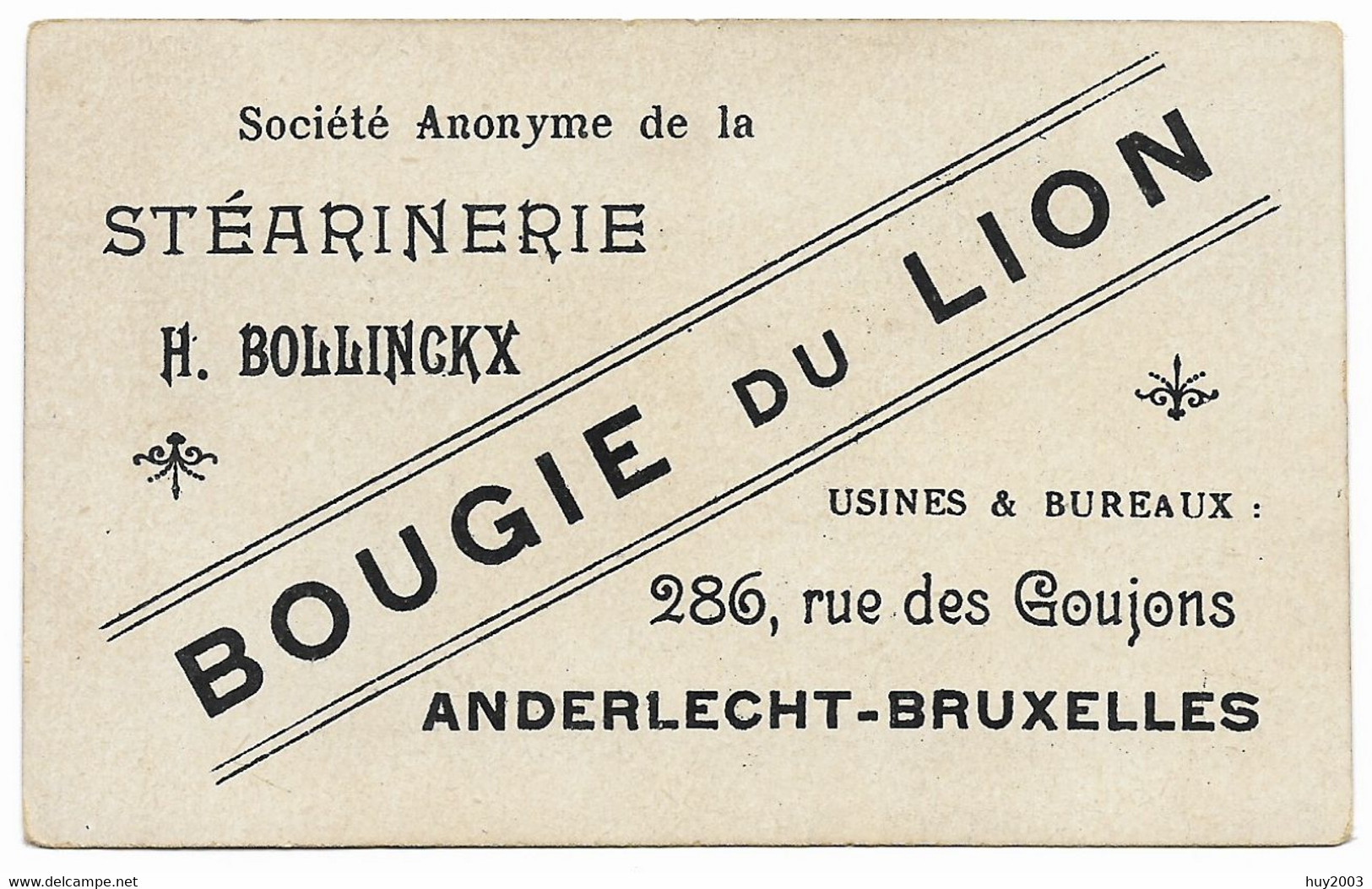 Bataille (Courtrai) Des éperons D'Or_Belge_Stéarinerie_Bougie Du Lion_Usines-Bureau 286 Rue Goujons Anderlecht, Chromo - Andere & Zonder Classificatie