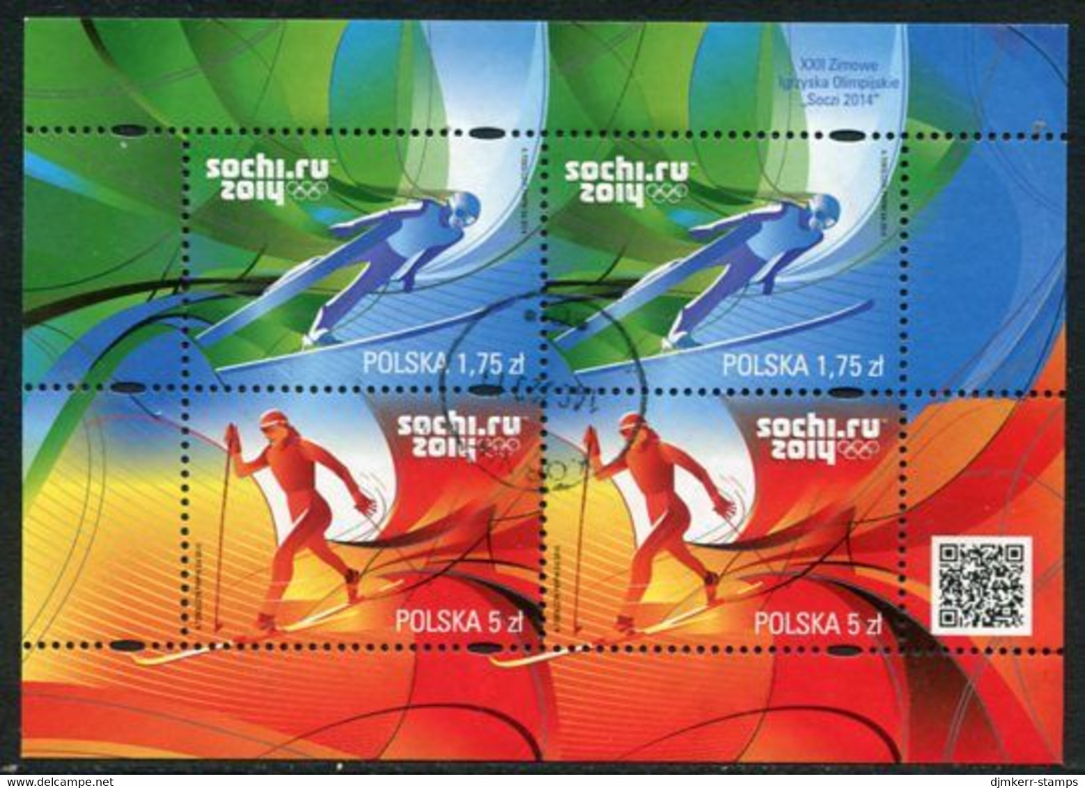 POLAND 2014 Winter Olympic Games, Sochi Sheetlet Used.. Michel 4658-59 Kb - Gebraucht