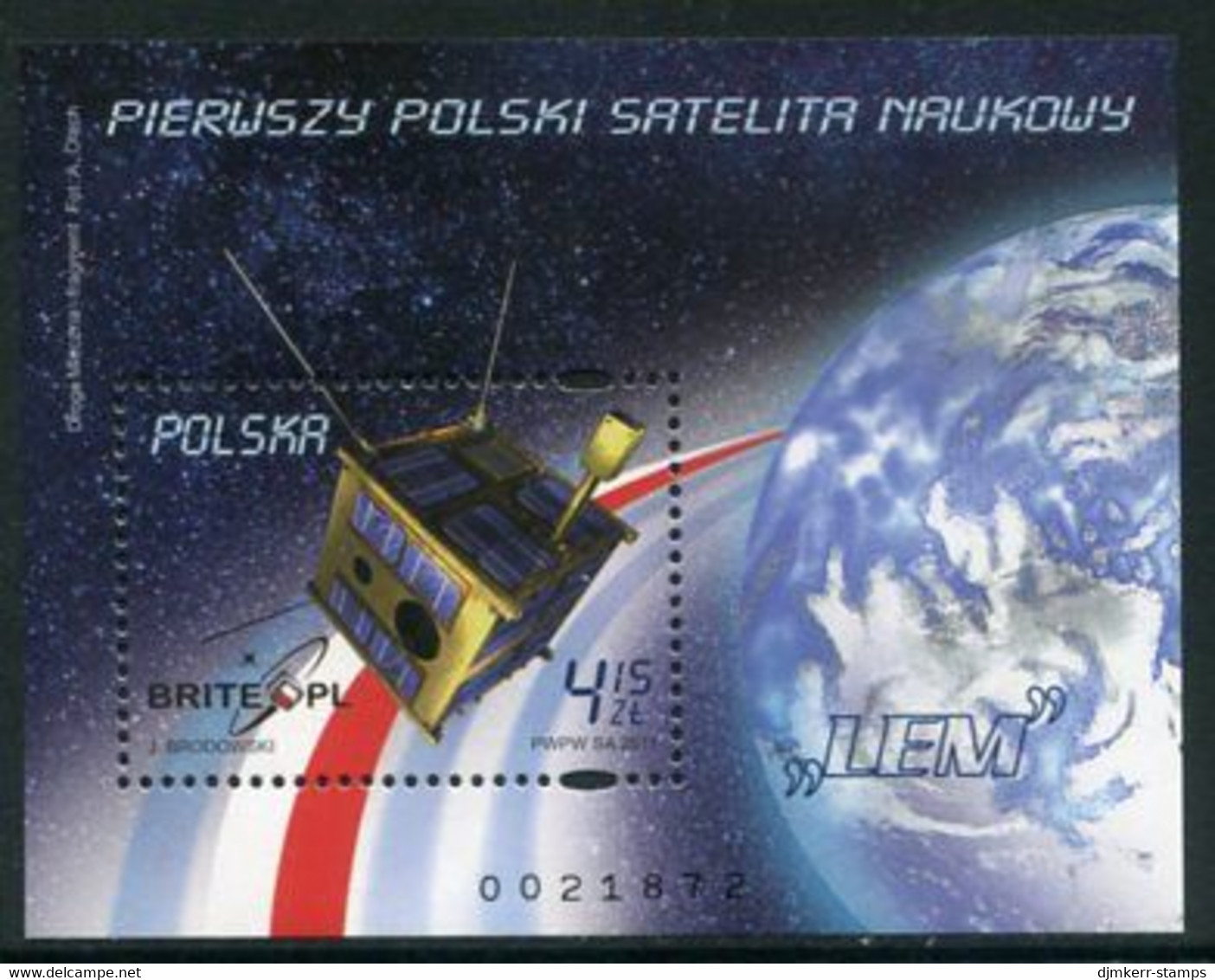 POLAND 2011 First Polish Satellite Block MNH / **. .. Michel Block 200 - Unused Stamps