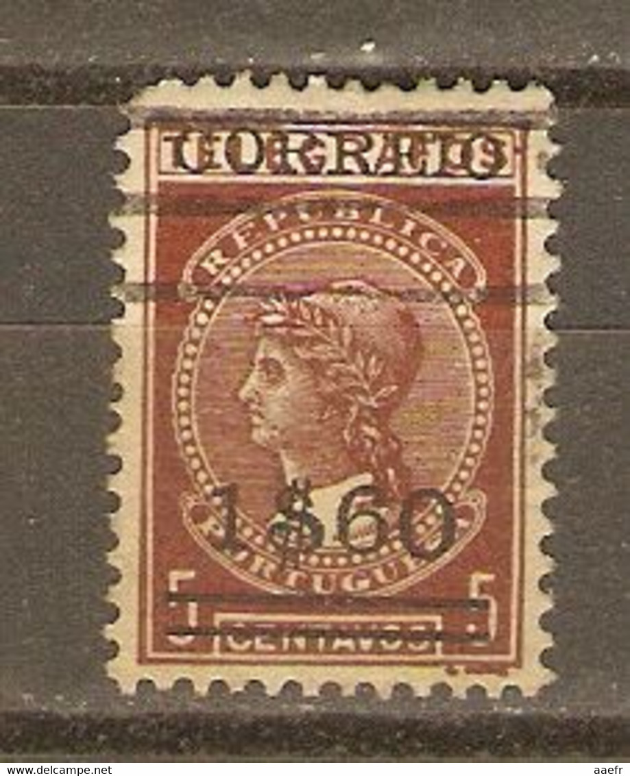 Portugal 1929 - Télégraphes - YT 513° - Timbre Télégraphe N° 2 5 C Surchargé 1.60 E - Used Stamps