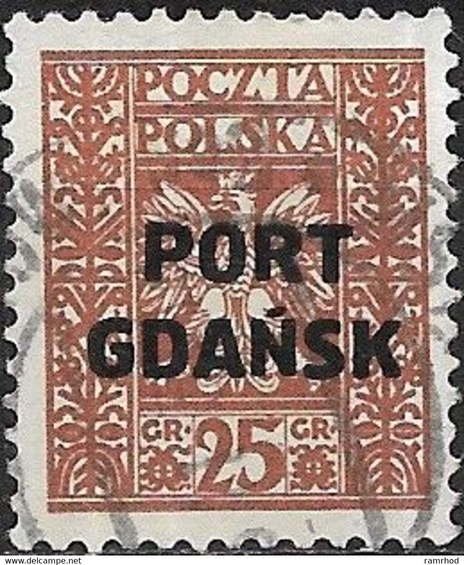 POLISH POST OFFICES IN DANZIG  1929 Arms Overprinted - 25g - Brown FU - Other & Unclassified