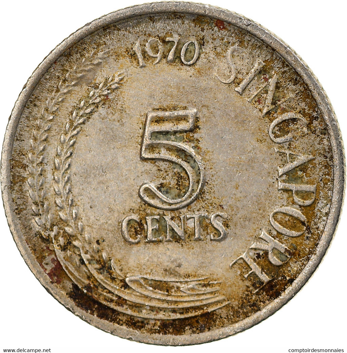 Monnaie, Singapour, 5 Cents, 1970, Singapore Mint, TB+, Copper-nickel, KM:2 - Singapore