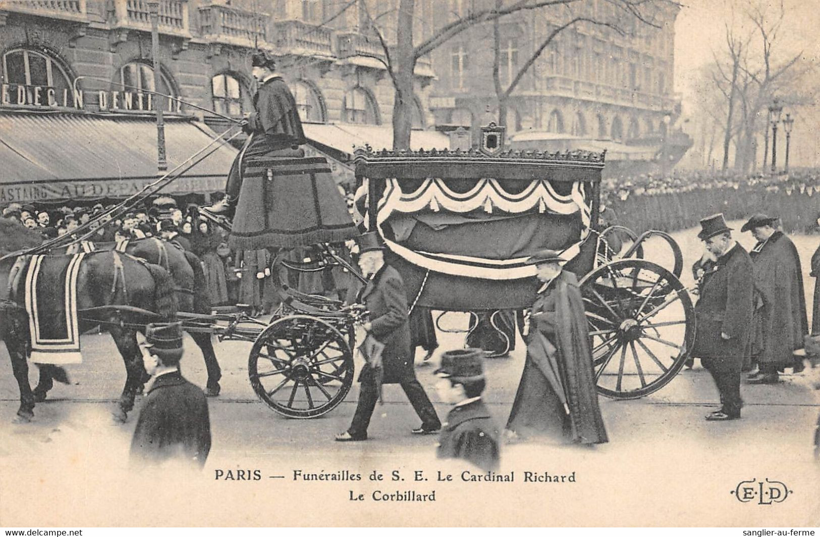 CPA 75 PARIS FUNERAILLES DE S.Em. Mgr LE CARDINAL RICHARD LE CORBILLARD - Altri & Non Classificati