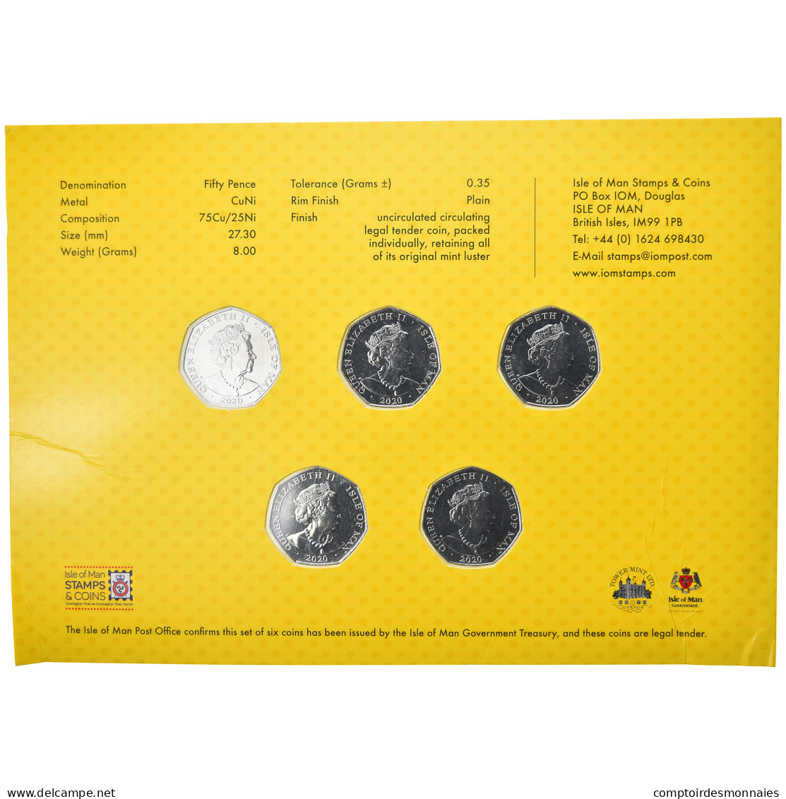 Monnaie, Isle Of Man, Rupert Bear, 50 Pence, 2020, Set, FDC, Copper-nickel - Isle Of Man