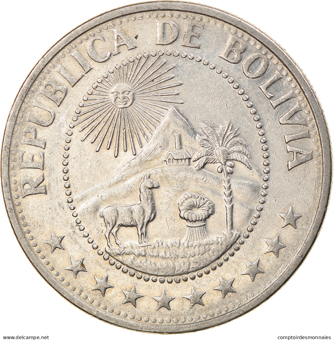 Monnaie, Bolivie, Peso Boliviano, 1978, TTB, Nickel Clad Steel, KM:192 - Bolivia