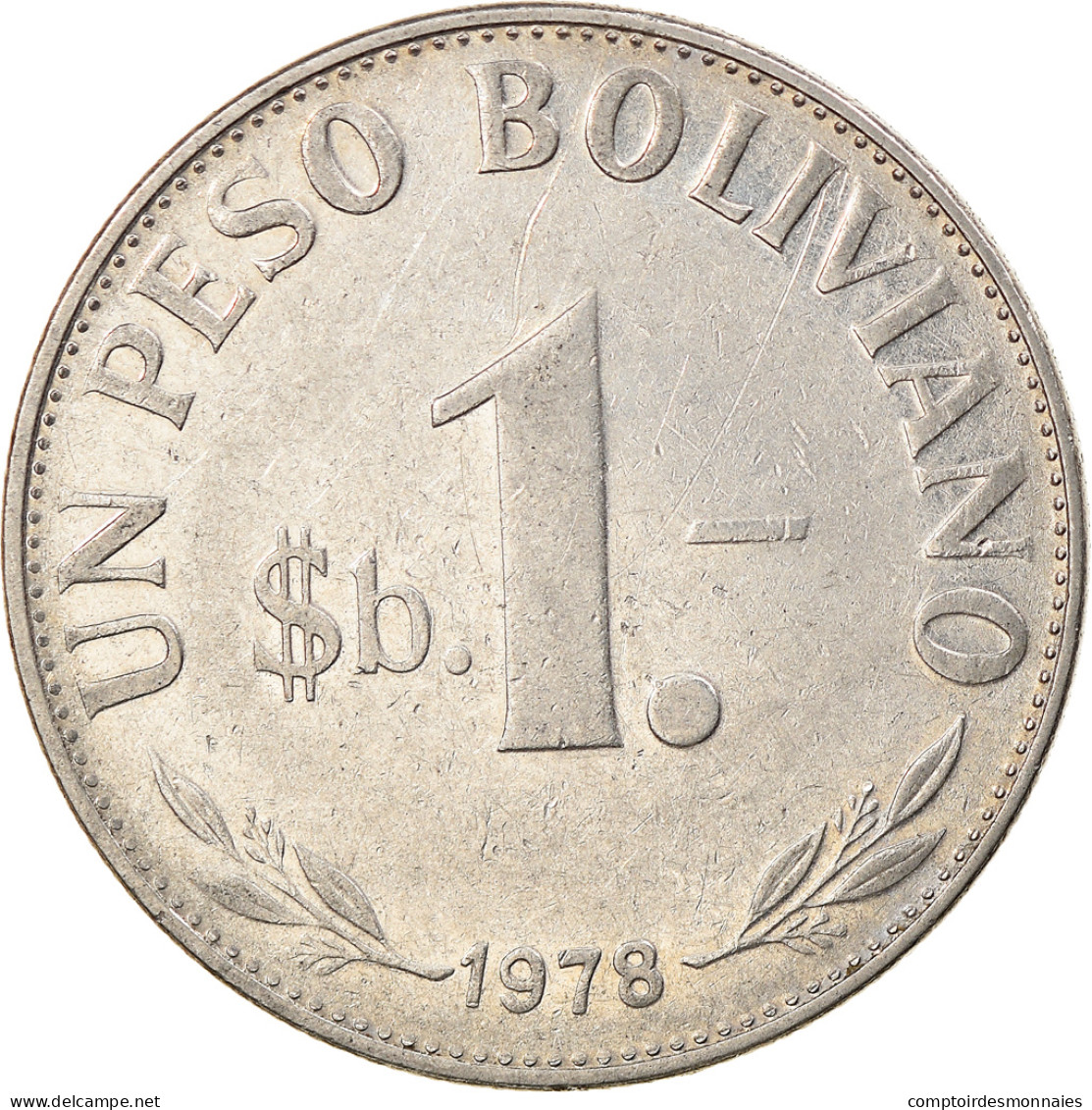 Monnaie, Bolivie, Peso Boliviano, 1978, TTB, Nickel Clad Steel, KM:192 - Bolivia