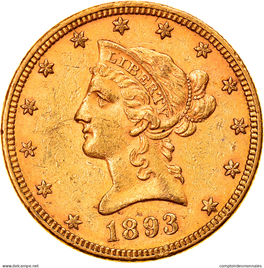 Monnaie, États-Unis, Coronet Head, $10, Eagle, 1893, U.S. Mint, Philadelphie - 10$ - Eagles - 1866-1907: Coronet Head