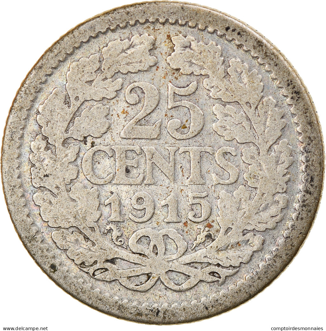 Monnaie, Pays-Bas, Wilhelmina I, 25 Cents, 1915, TB, Argent, KM:146 - 25 Cent