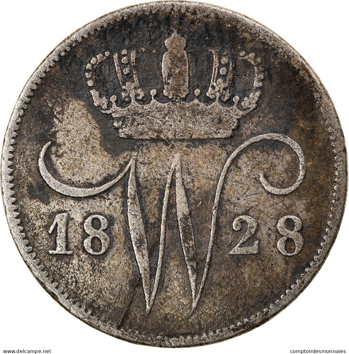 Monnaie, Pays-Bas, William I, 10 Cents, 1828, TB, Argent, KM:53 - 1815-1840 : Willem I