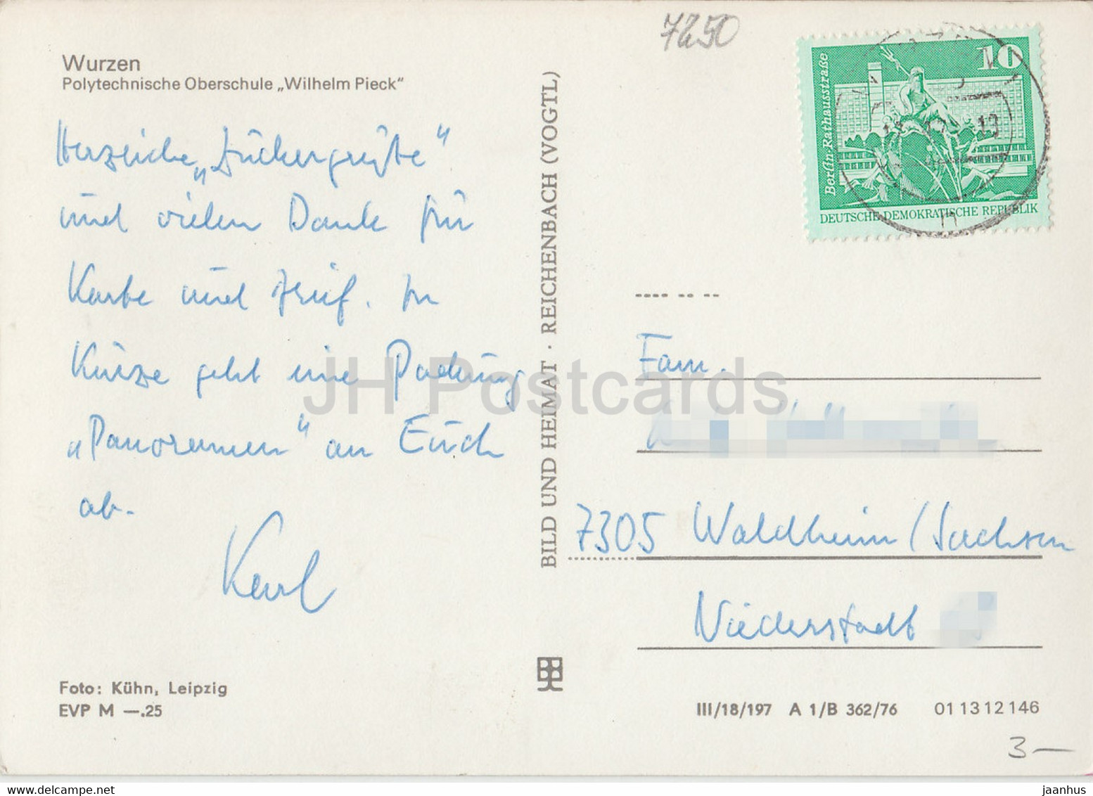 Wurzen - Polytechnische Oberschule Wilhelm Pieck - Germany DDR - Used - Wurzen