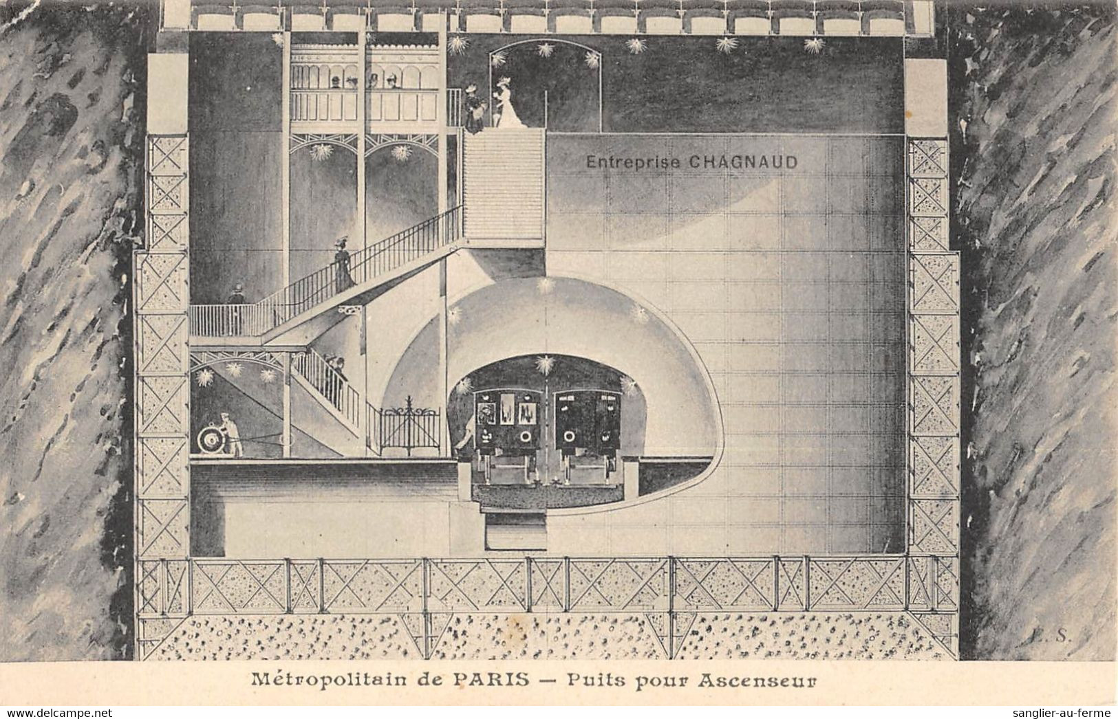 CPA 75 PARIS METROPOLITAIN DE PARIS PUITS POUR ASCENSEUR L.CHAGNAUD - Altri & Non Classificati