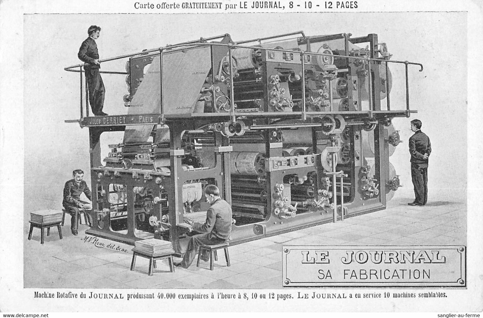 CPA 75 PARIS LE JOURNAL SA FABRICATION MACHINE ROTATIVE DU JOURNAL - Altri & Non Classificati