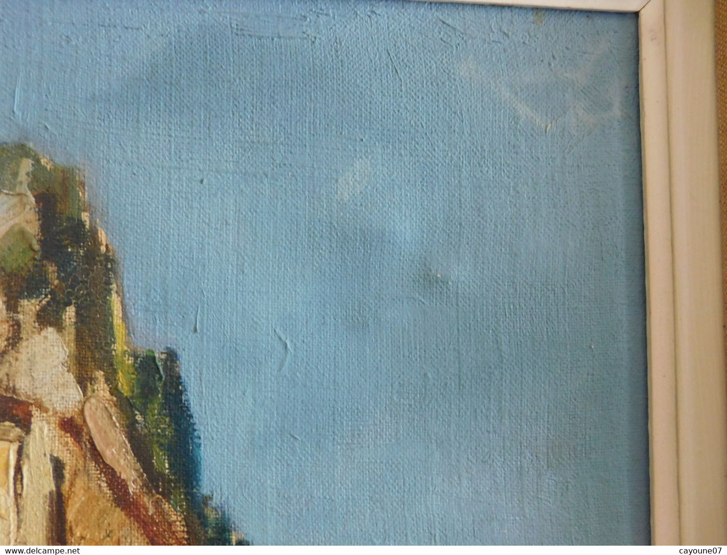 François CARBUCCIA (XXème) "Cap Corse Nonza le rocher et la tour Génoise" huile sur toile bien encadrée