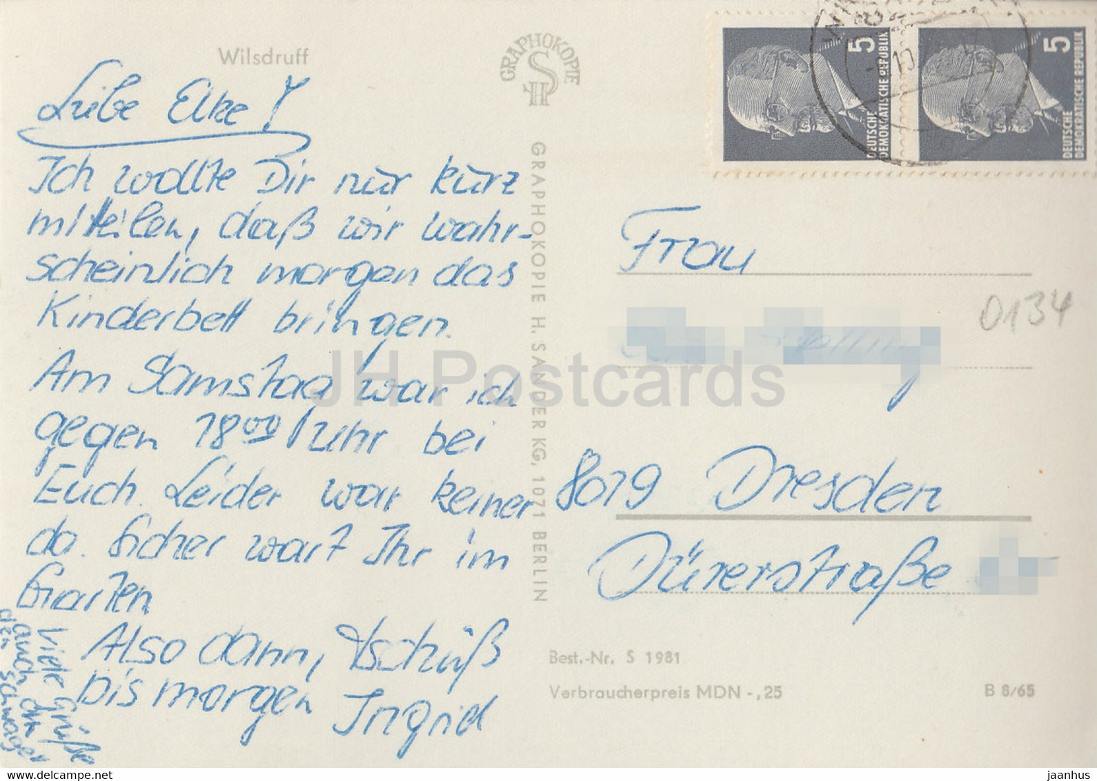 Wilsdruff - Germany DDR - Used - Herzogswalde