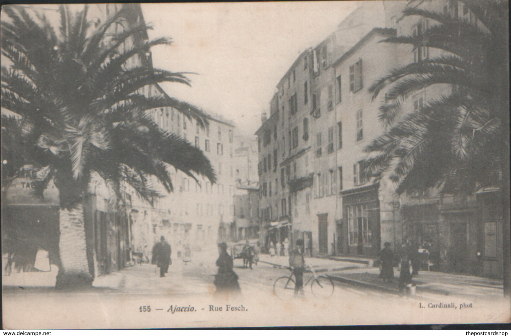 CPA FRANCE 20 Haute Corse  Corse  AJACCIO No.155  RUE FESCH L CARDINALI PHOT DOS NON DIVISE Corsica EARLY CARD - Ajaccio