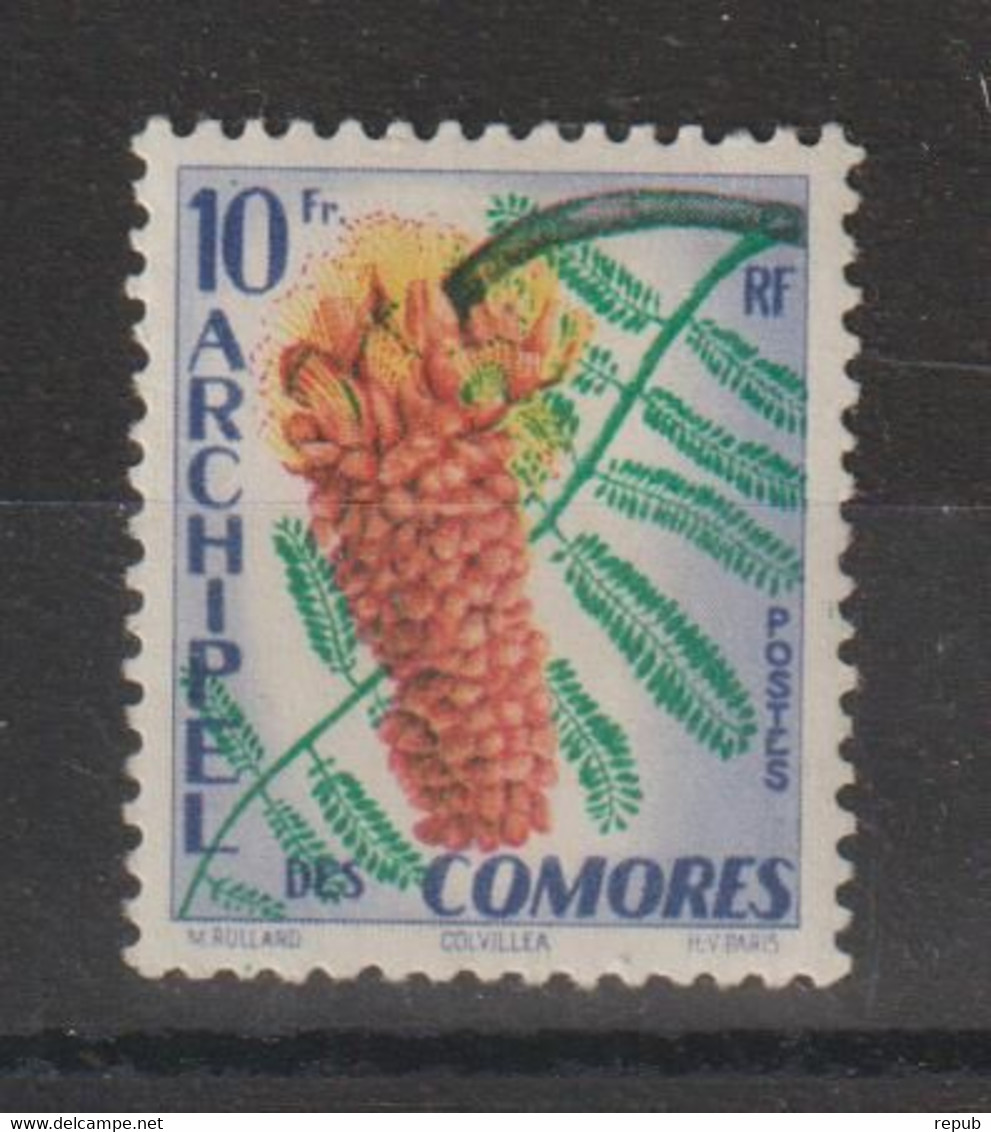 Comores 1958 Fleurs 16 1 Val ** MNH - Unused Stamps