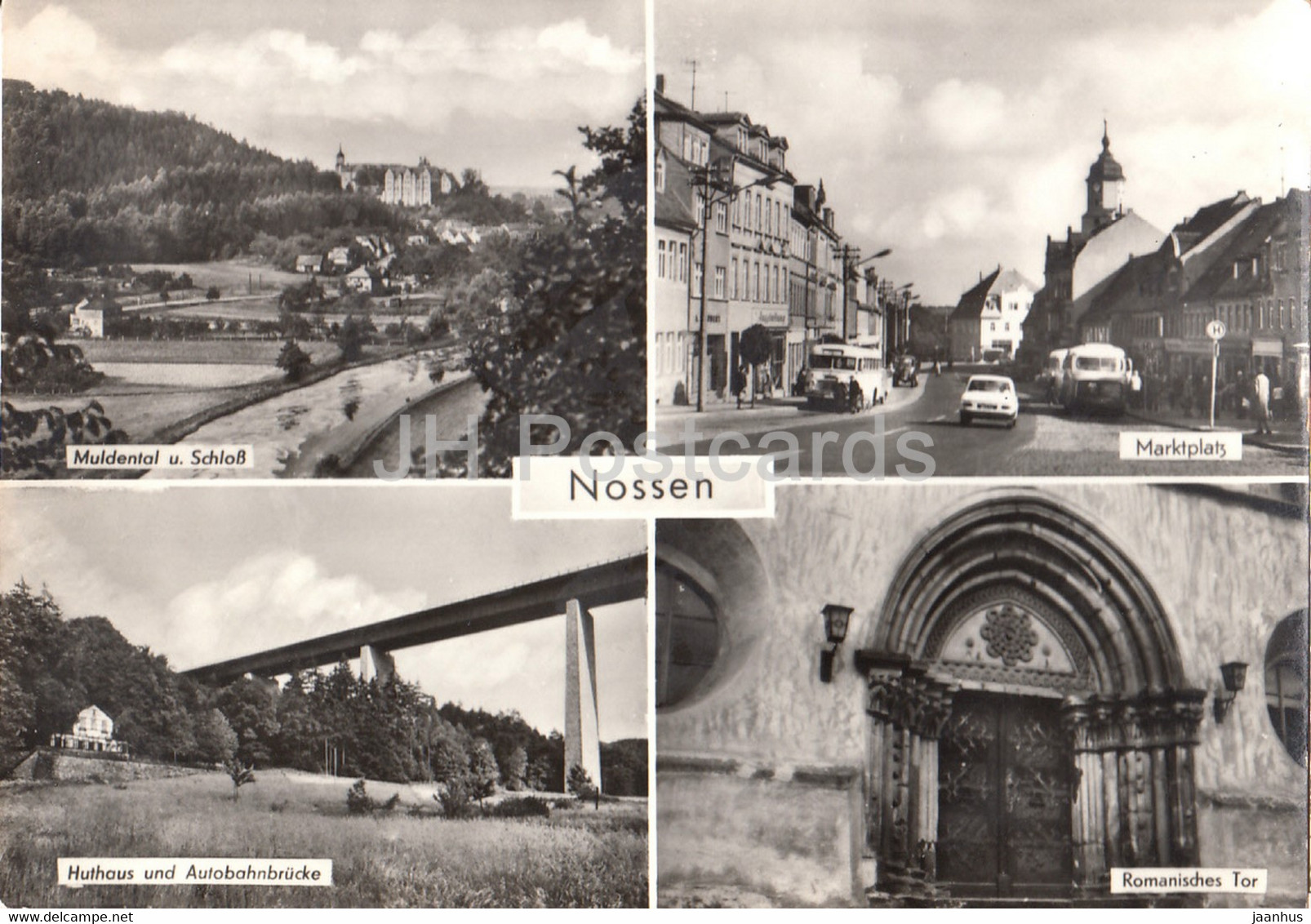 Nossen - Muldental - Marktplatz - Bus - Huthaus Und Autobahnbrucke - Romanisches Tor - Germany - Used - Nossen