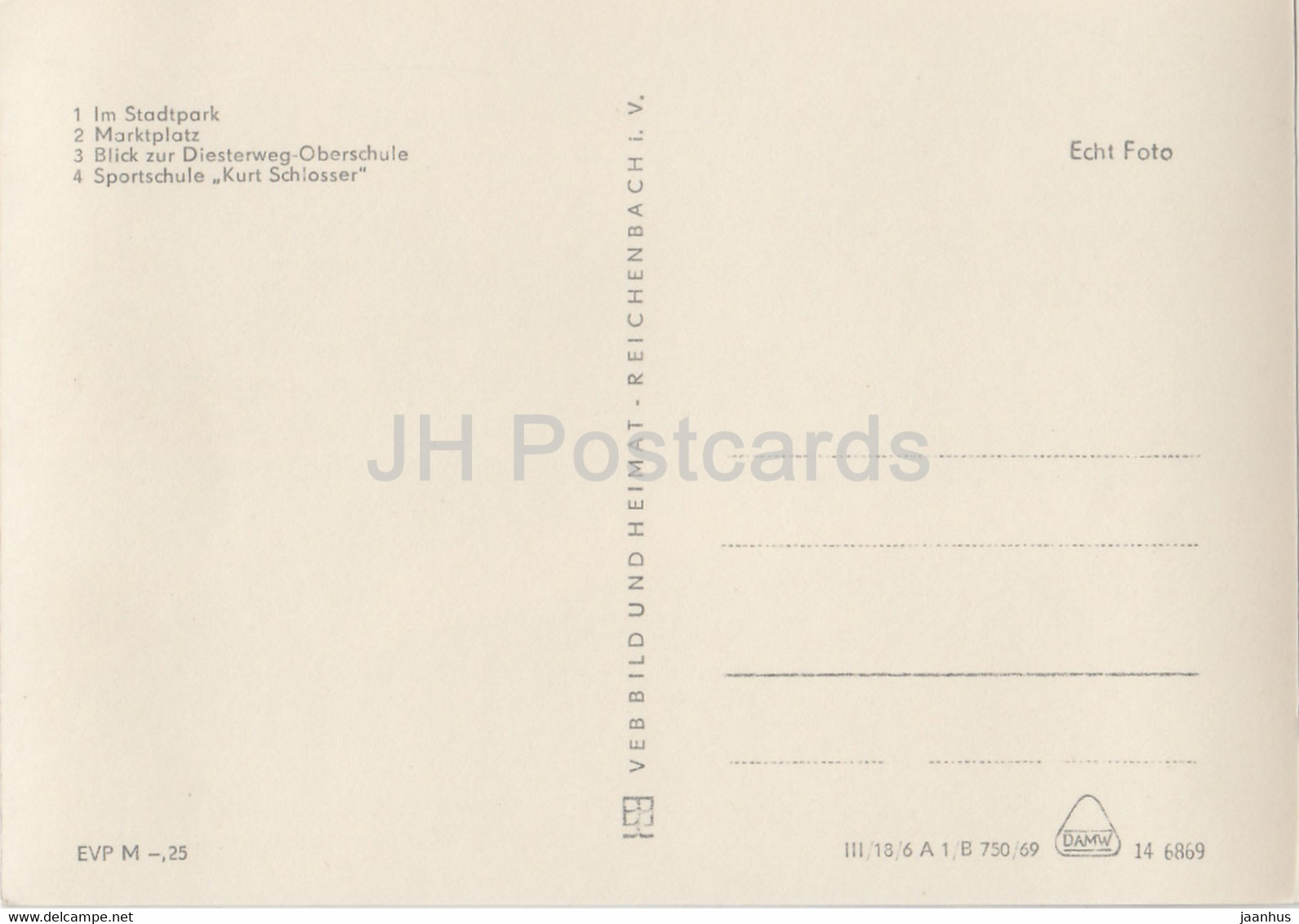 Werdau - Im Stadtpark - Marktplatz - Sportschule Kurt Schlosser - Car - Bus - Germany DDR - Unused - Werdau