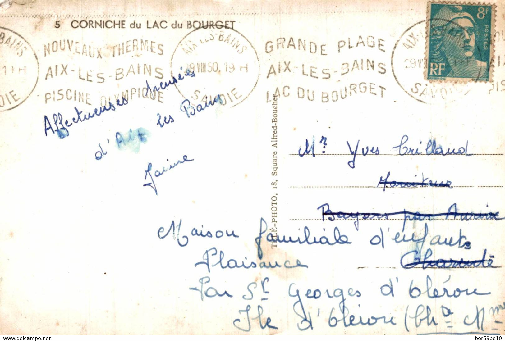 73 CORNICHE DU LAC DU BOURGET - Le Bourget Du Lac