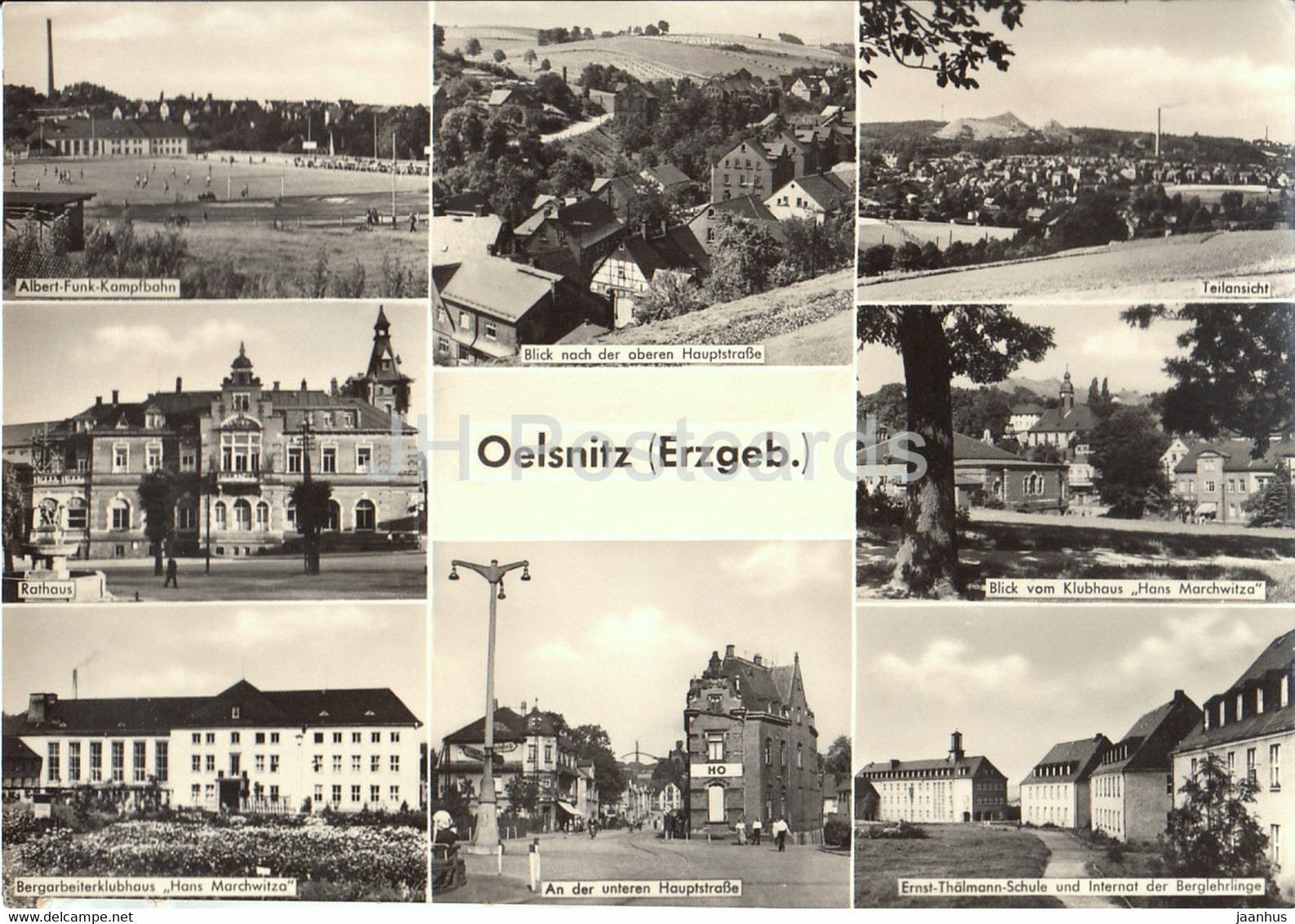 Oelsnitz - Albert Funk Kampfbahn - Rathaus - Hans Marchwitza - Ernst Thalmann Schule - Germany DDR - Unused - Oelsnitz I. Erzgeb.