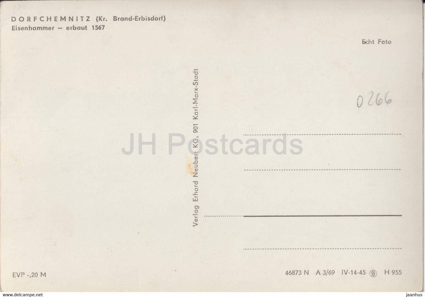 Dorfchemnitz - Eisenhammer - Germany DDR - Unused - Dorfchemnitz