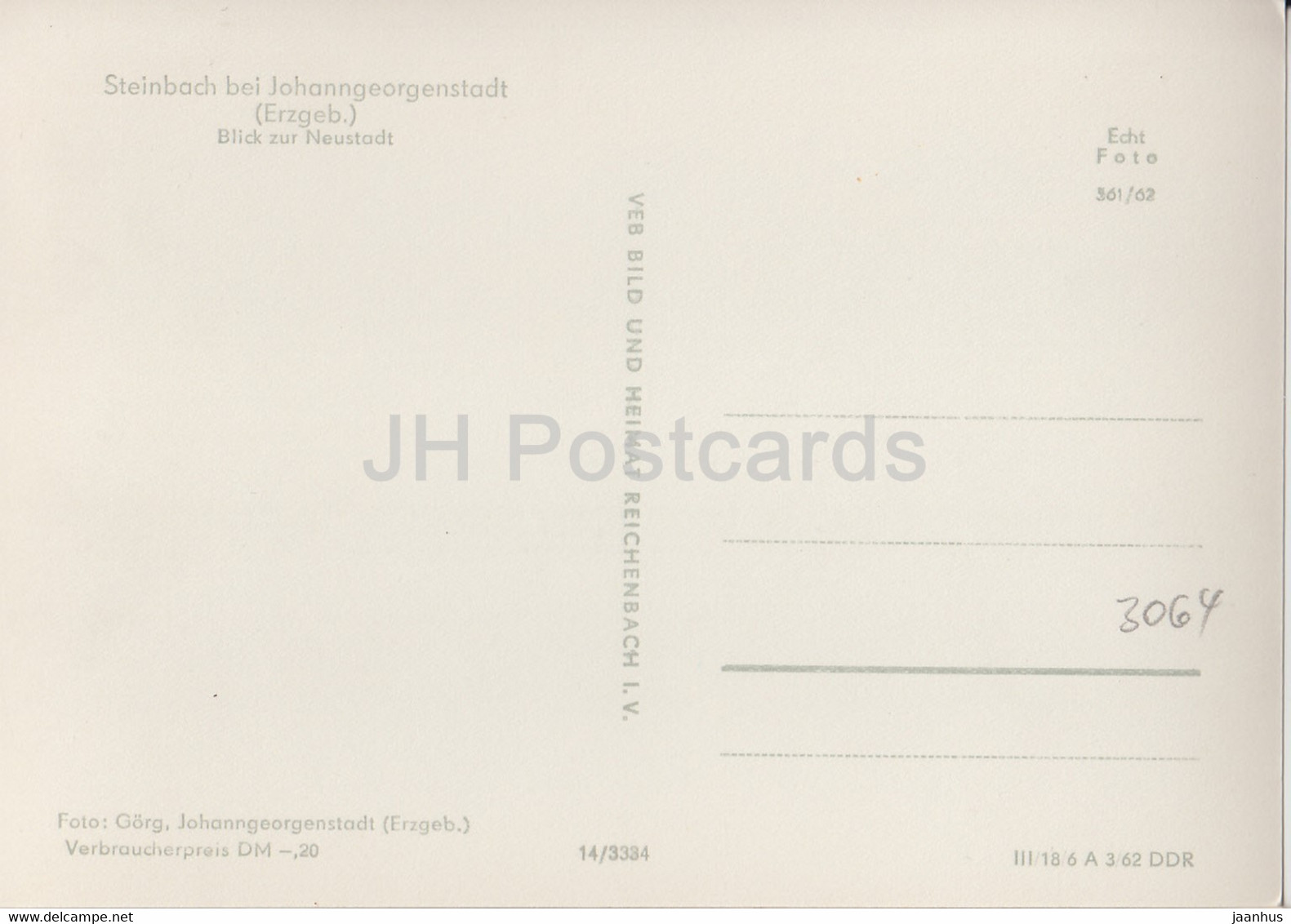 Steinbach Bei Johanngeorgenstadt - Blick Zur Neustadt - Germany DDR - Unused - Johanngeorgenstadt