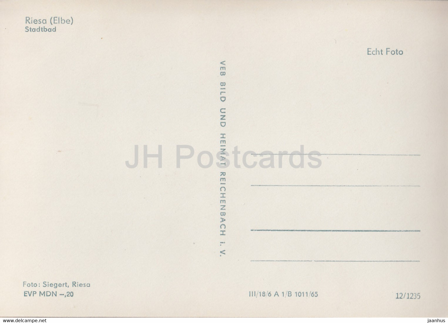 Riesa - Elbe - Stadtbad - Pool - Germany DDR - Unused - Riesa