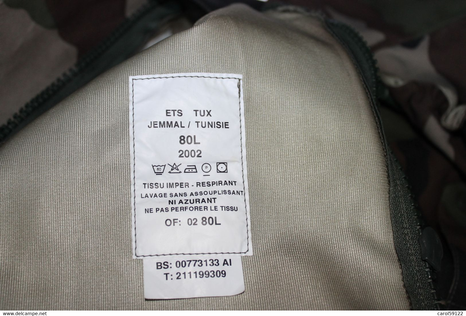 Parka Treillis Camouflage Tex  T 80 L - Equipment