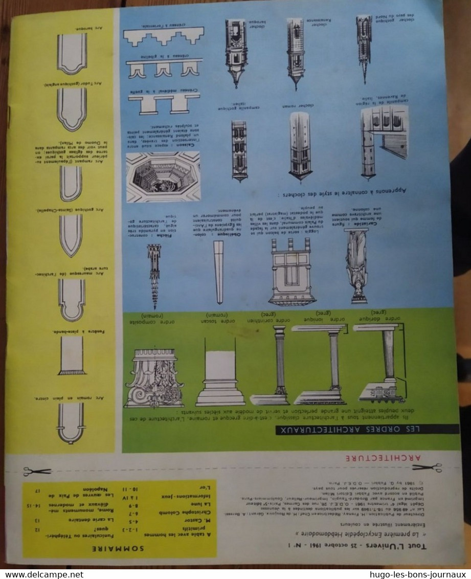 Tout L'Univers_N°1_25 Octobre 1961_l'architecture à Différentes époques - Hachette