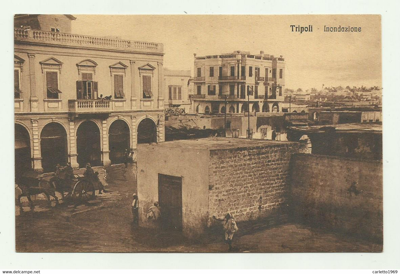 TRIPOLI - INONDAZIONE , RETRO TIMBRO ISTITUTO GEOGRAFICO  - NV  FP - Libye