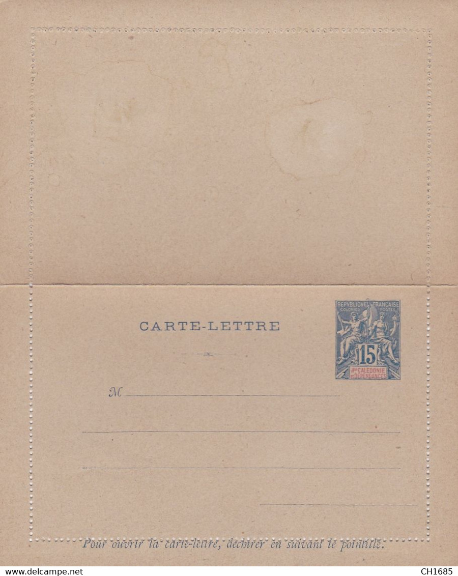 NOUVELLE-CALEDONIE :  Entier Postal Carte Lettre Neuf - Postwaardestukken