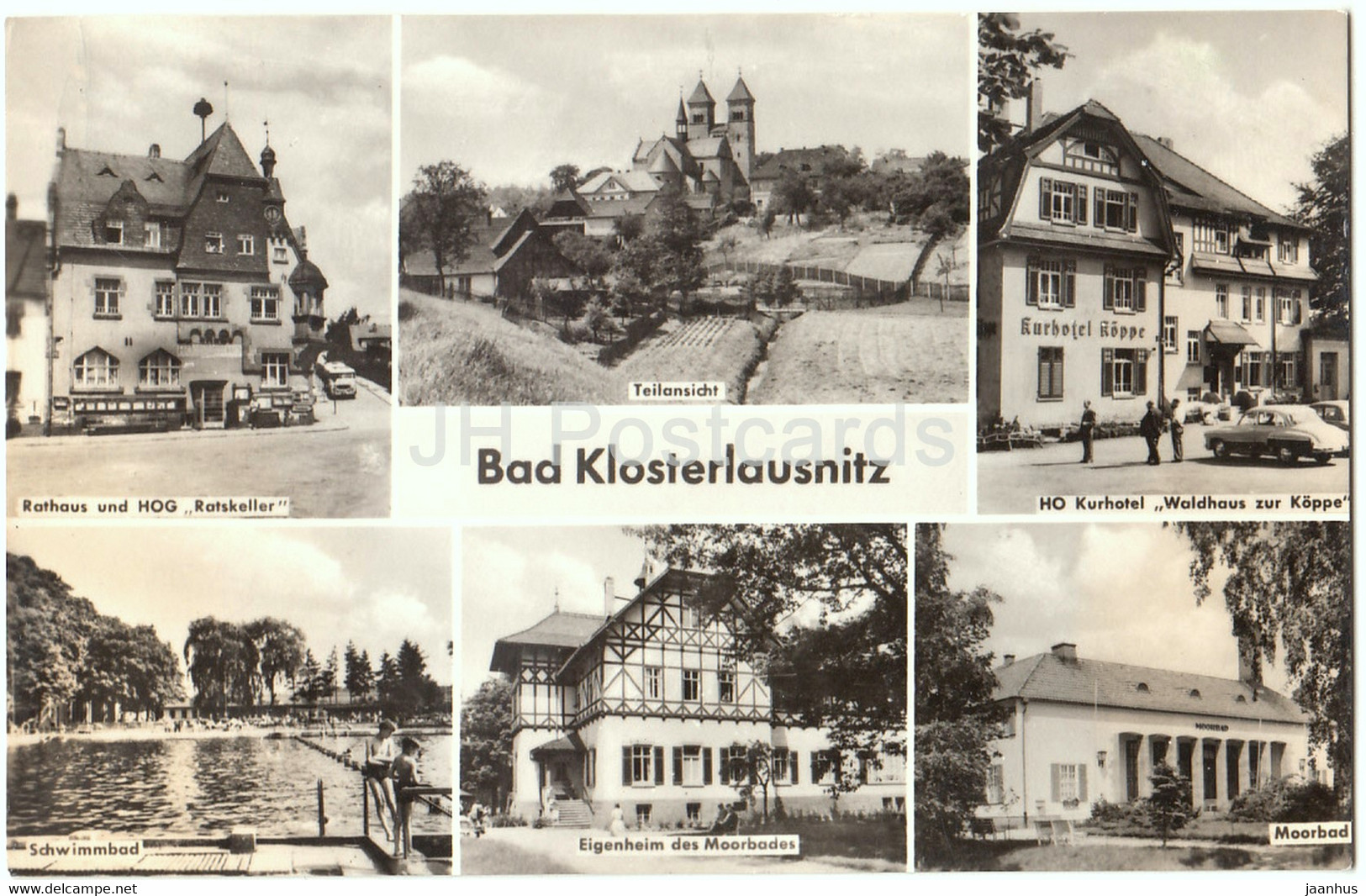 Bad Klosterlausnitz - Rathaus - HOG Ratskeller - Kurhotel Waldhaus Zur Koppe - Moorbad - Germany DDR - Used - Bad Klosterlausnitz