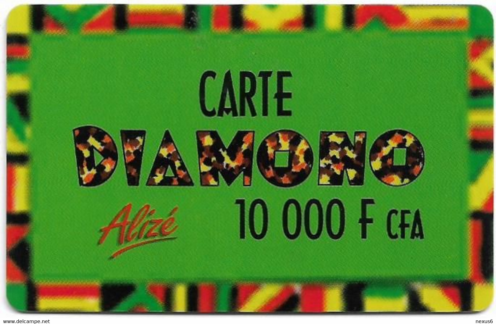 Senegal - Alizé - Carte Diamono Green, Cn. Horizontal On The Right, GSM Refill 10.000CFA, Used - Senegal