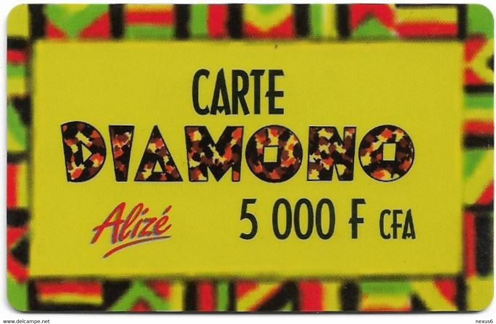 Senegal - Alizé - Carte Diamono, Cn. Crossed Zero ⌀, GSM Refill 5.000CFA, Used - Senegal