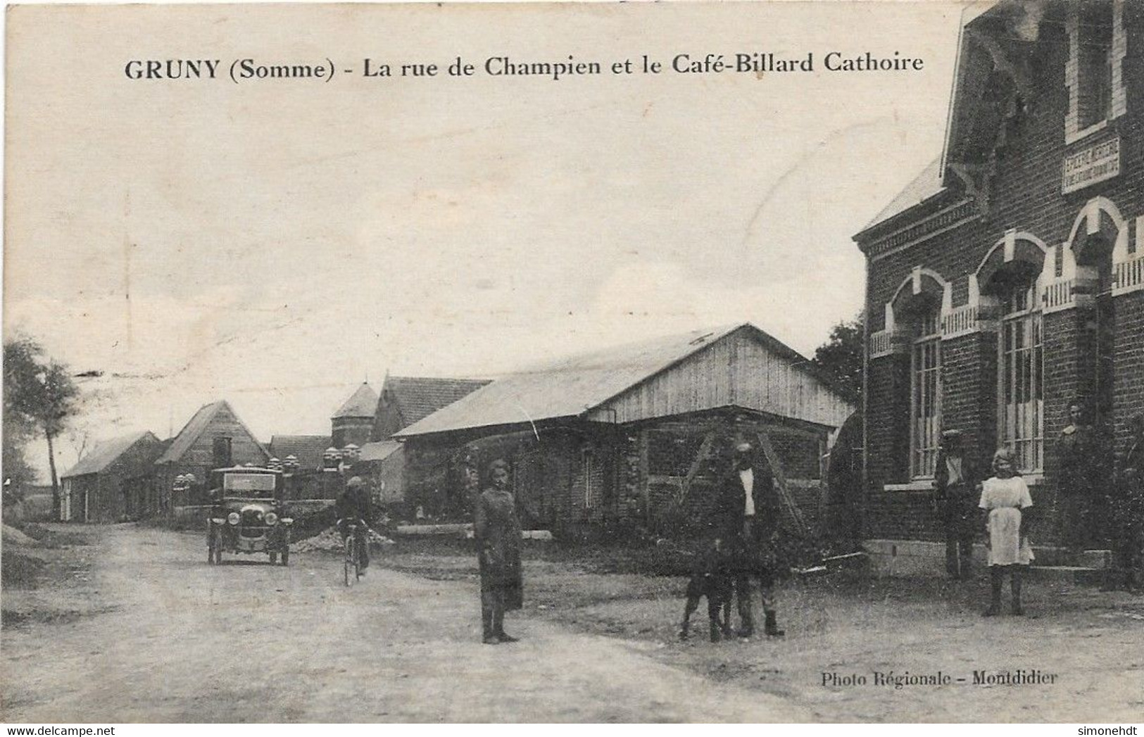 GRUNY - Rue De Champion Et Le Café - Billard Cathoire - Otros & Sin Clasificación