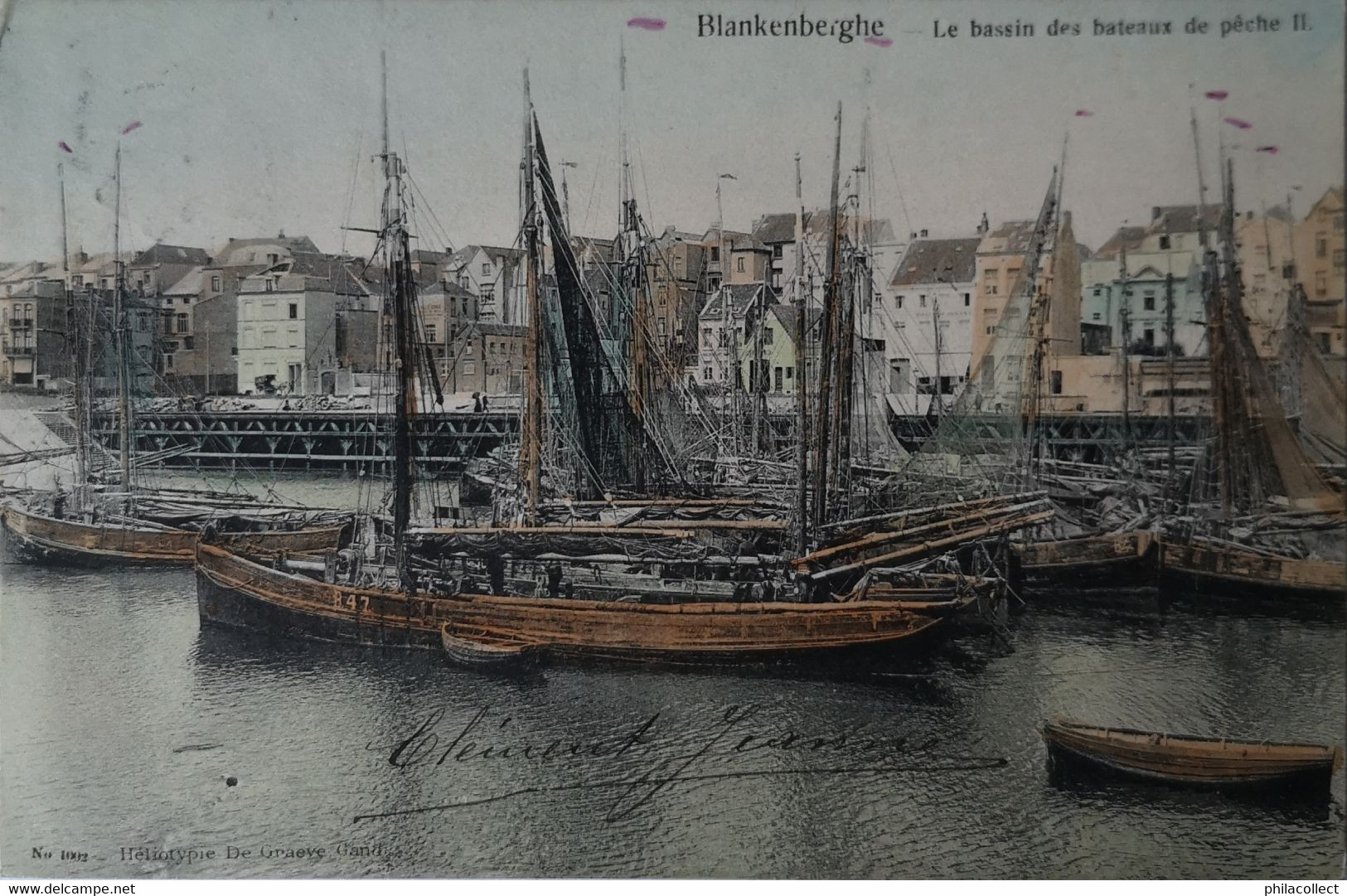 Blankenberge - Blankenberghe // Le Bassin Des Bateaux II (kleur!) // 1905 Ed. De Graeve 1002 - Blankenberge