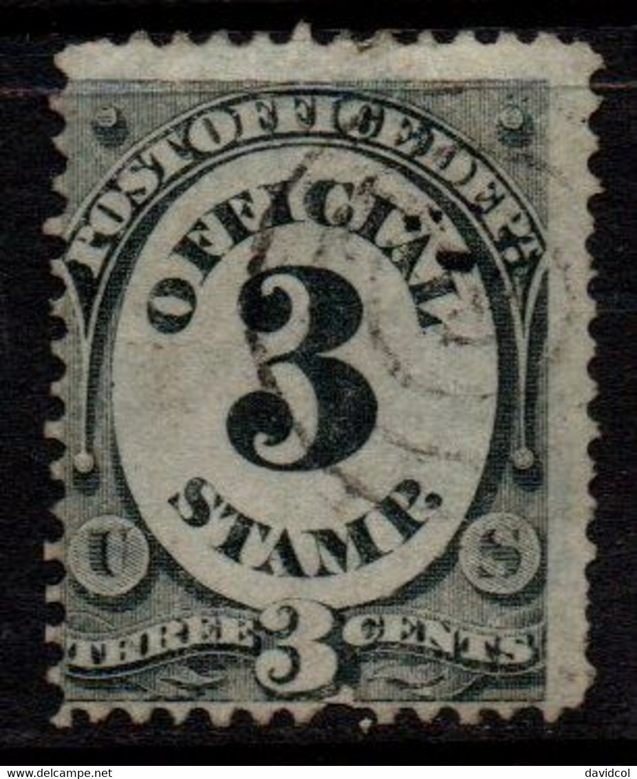 N409G - USA / 1873 - SC#: O49 - USED - POST OFFICE DEPT.- 3 CTS - Dienstmarken