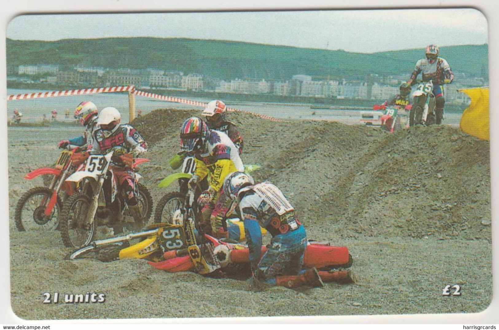 ISLE OF MAN - Dramatic Scene (Sand Racing), 2 £, Tirage 10,000, Used - Isle Of Man