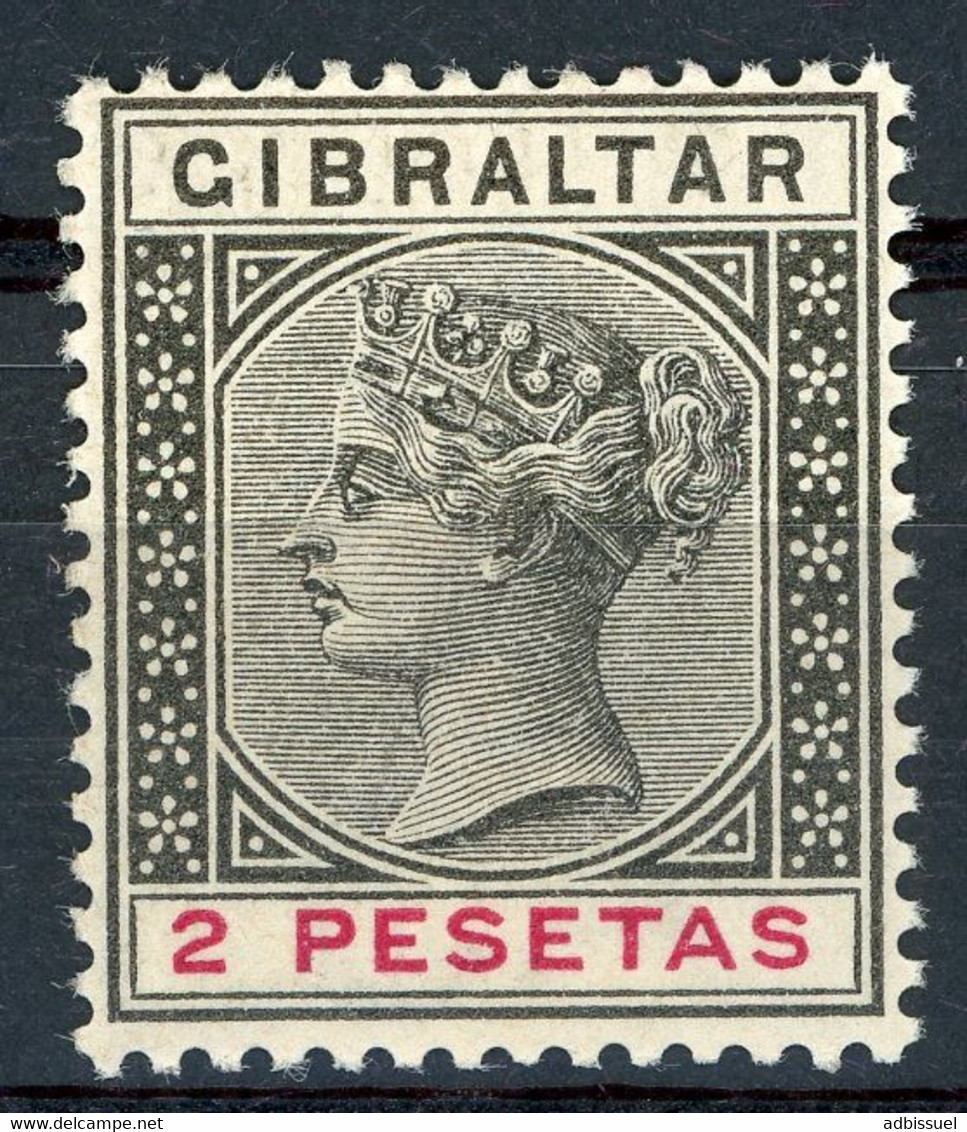 GIBRALTAR N° 32 Cote 18,50 € Neuf ** (MNH) 2 P Noir Et Carmin Type VICTORIA. TB - Gibraltar