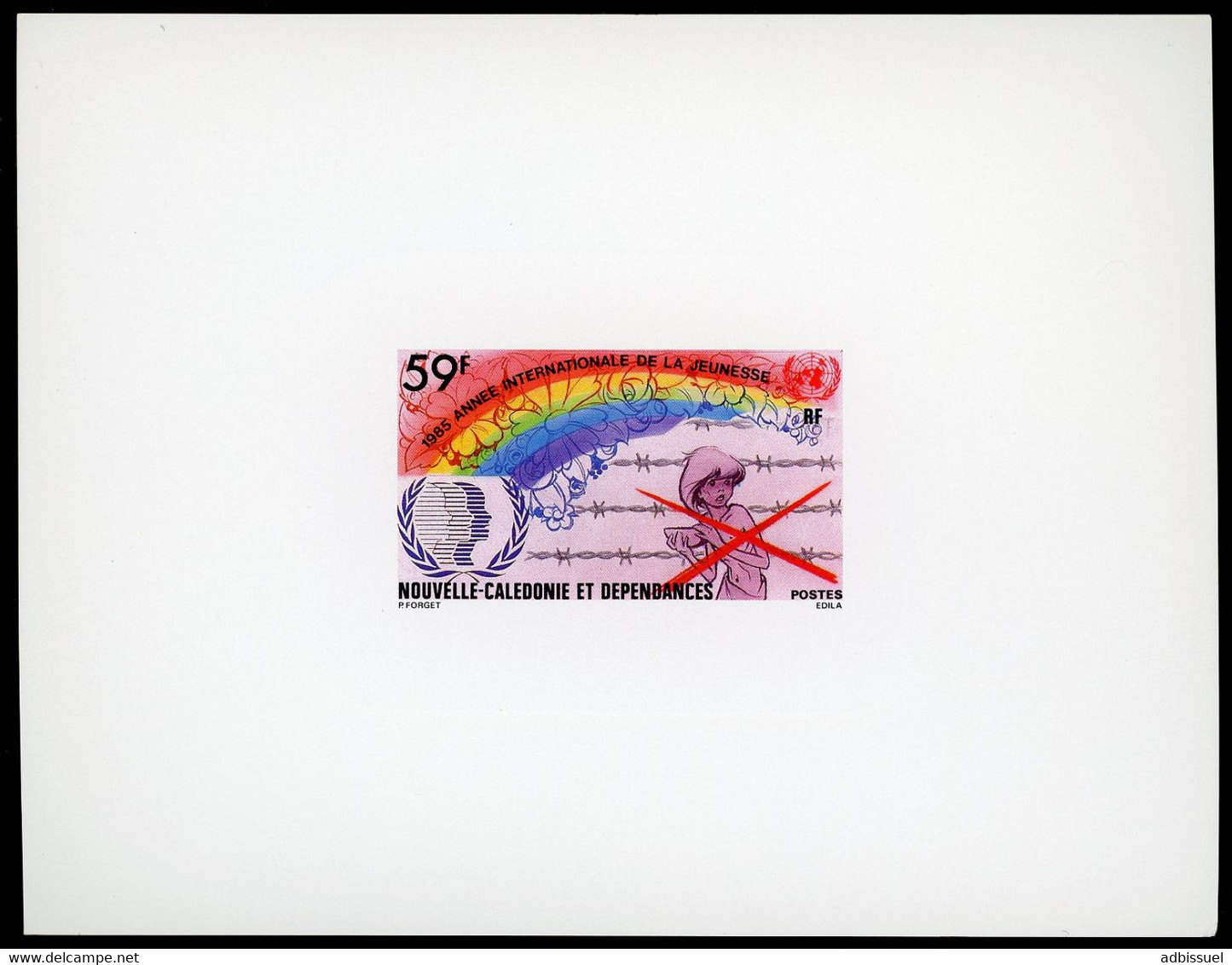 NOUVELLE CALEDONIE EPREUVE DE LUXE N° 507 Année Internationale De La Jeunesse 1985. TB - Imperforates, Proofs & Errors