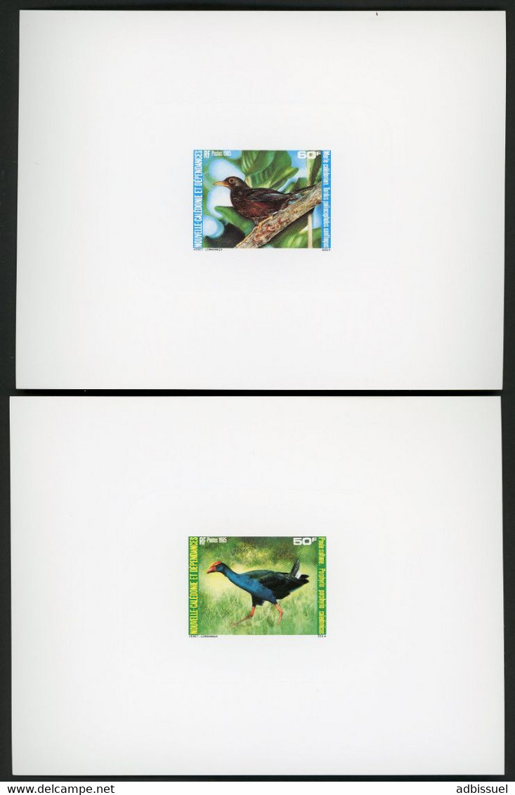 NOUVELLE CALEDONIE 2 EPREUVES DE LUXE N° 510 Et 511 Faune Calédonienne Oiseaux 1985. TB - Ongetande, Proeven & Plaatfouten