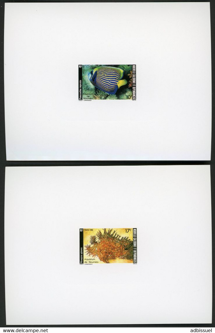 NOUVELLE CALEDONIE 2 EPREUVES DE LUXE N° 512 Et 513 Aquarium De Nouméa 1986. TB - Imperforates, Proofs & Errors