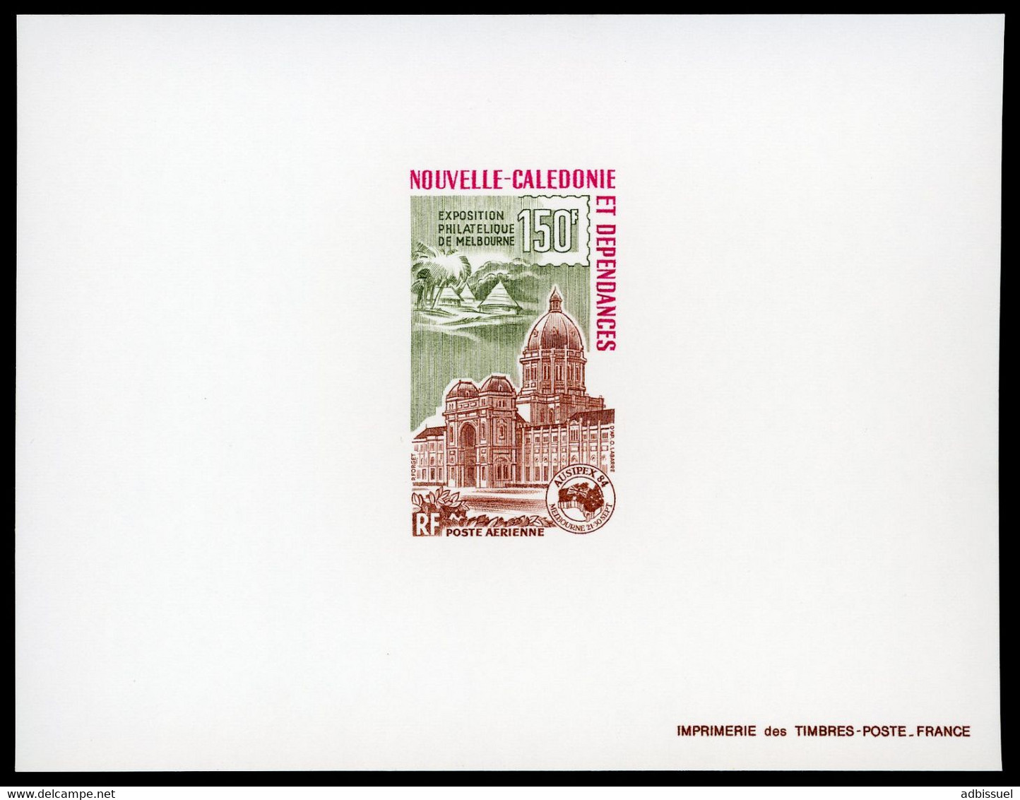 NOUVELLE CALEDONIE EPREUVE DE LUXE De La POSTE AERIENNE N° 243 "AUSIPEX 84" MELBOURNE 21 - 30 Sept 1984. TB - Imperforates, Proofs & Errors