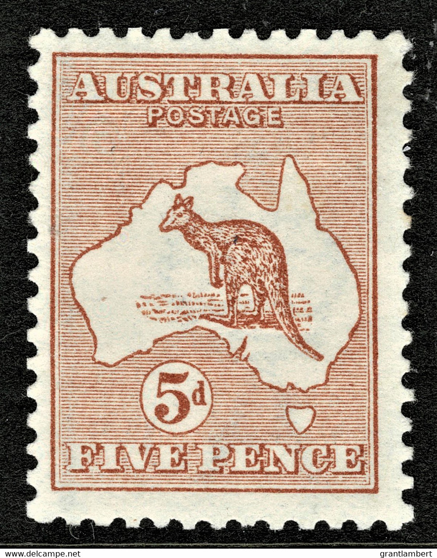 Australia 1913 Kangaroo 5d Chestnut 1st Watermark MH - - - Mint Stamps